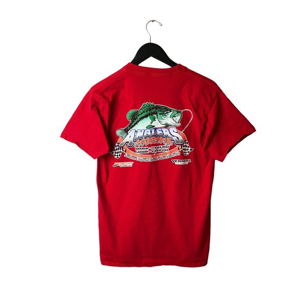 Anaheim California Anglers Marine Boat T Shirt Bony Fish Boat Adult Red Medium - Picture 3 of 15